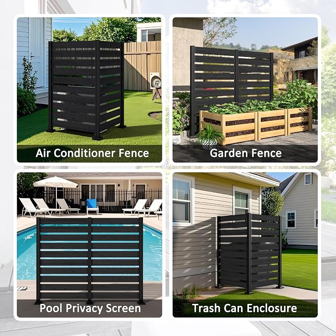 MUPATER 60” H×78” W Outdoor Privacy Screen, Wood Privacy Fence Panel - Image 8