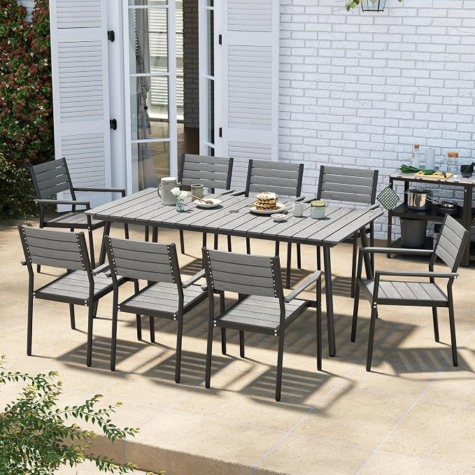 70" Patio Outdoor Dining Table for 6, Weather-Resistant Aluminum Frame - Image 2