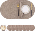 Homaxy Round Faux Leather Placemats and Coasters, Washable Dual-Side Table Mats by Homaxy