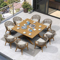 PURPLE LEAF 9 Pieces Outdoor Dining Set All Weather Wicker Patio Dining Set by Unknown