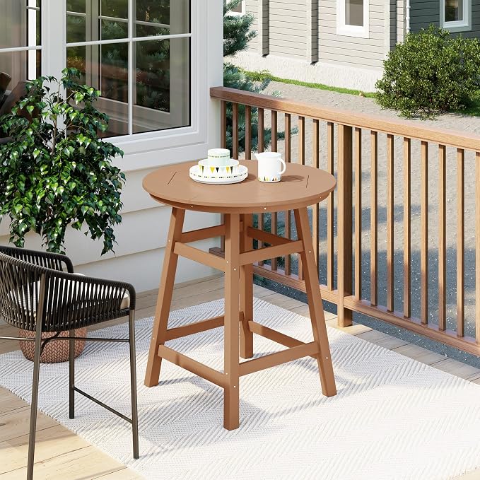 Costaelm Patio Bistro Table, Outdoor Bistro Dining Pub Table - Image 2