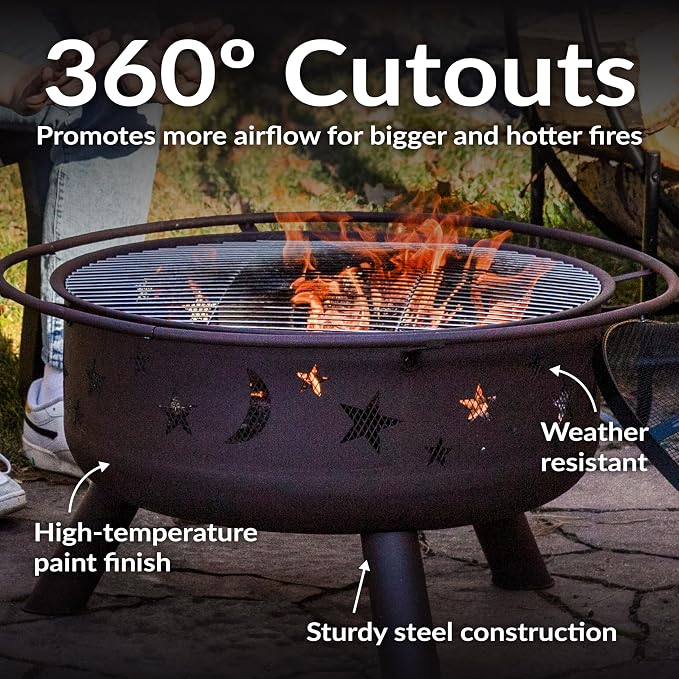 Sunnydaze Cosmic 30-Inch Patio Fire Pit - Image 4