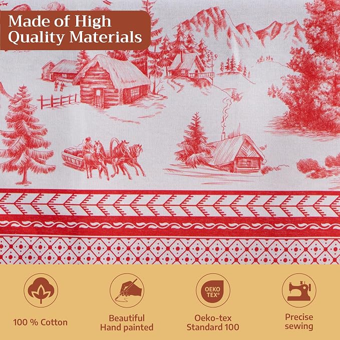Maison d' Hermine Table Cloth Round Table 100% Cotton 63 Inches Fall Tablecloth - Image 3