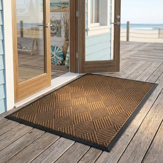 Ecomills Deluxe Diamond Entrance Door Mat, Large Heavy Duty Absorbent Rubber Rug by Ecomills