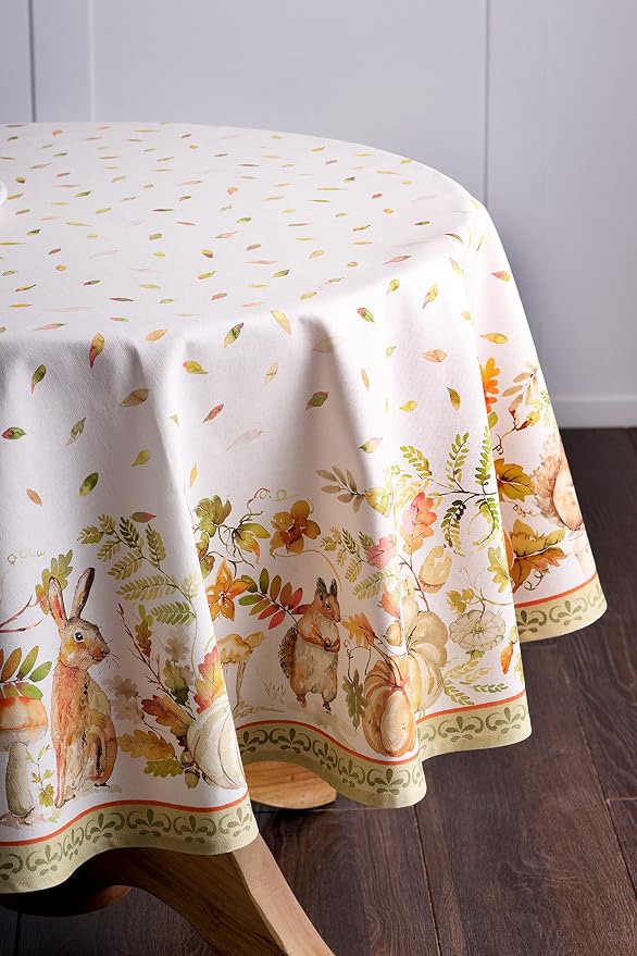 Maison d' Hermine Table Cloth Round Table 100% Cotton 69 Inches Fall Tablecloth - Image 7