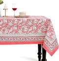 CPC Cotton Tablecloth 80x120 Inch Rectangle Indian Block Print Tablecloth- Pink by COTTONPRINTCLUB