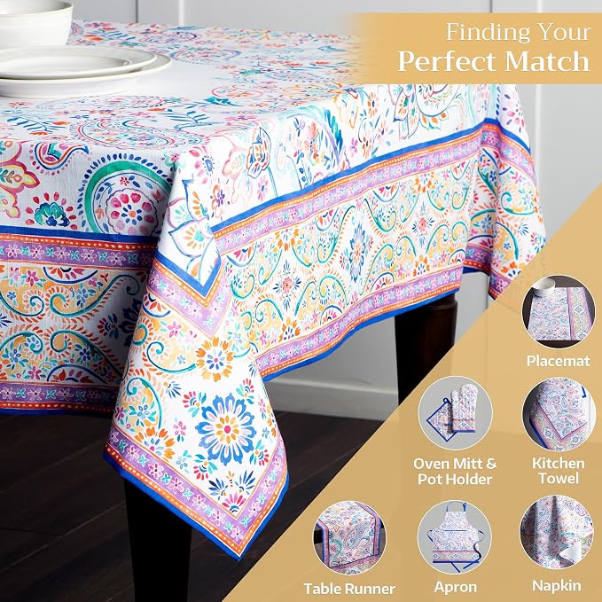 Maison d' Hermine Table Cloth Square Table 100% Cotton 60 x 60 Inches - Image 5