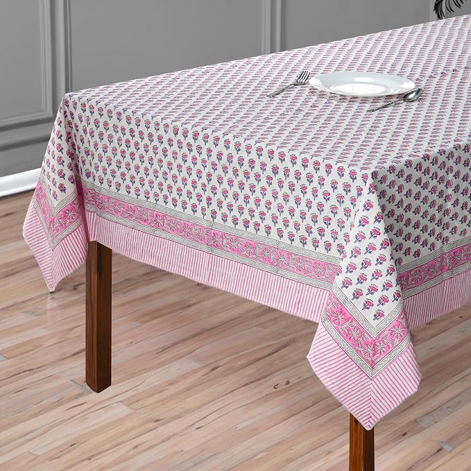 CPC Tablecloth 100% Cotton 72x190 Inch Indian Block Print Rectangle Table Cover - Image 5