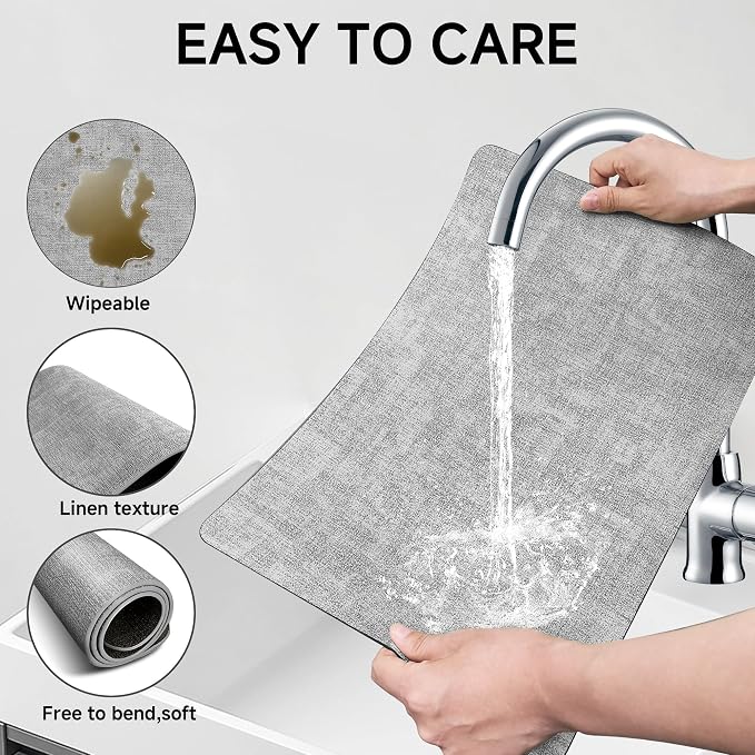 Faux Leather Vinyl Placemats Set of 4 Wipeable Heat Resistant Place Mats 100% - Image 4