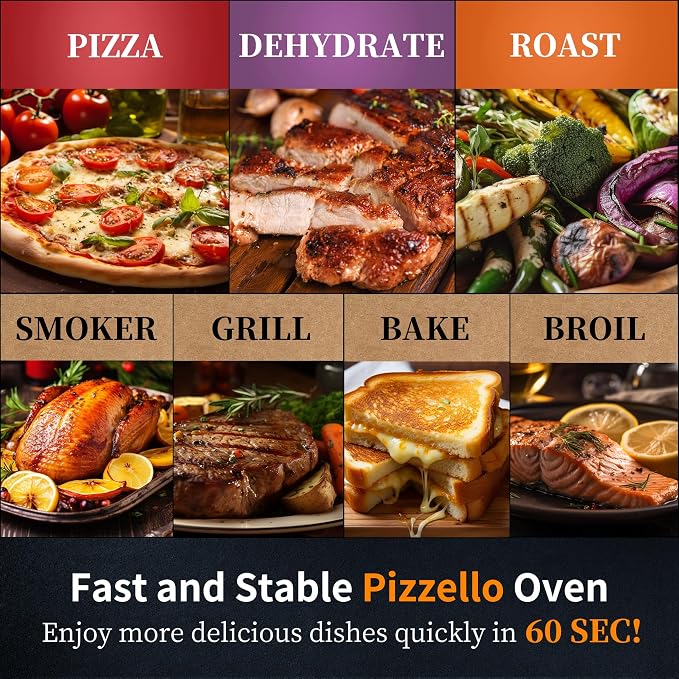 PIZZELLO 13" Outdoor Pizza Oven Propane Wood Fired Outdoor Foldable Pizza Ovens - Image 9