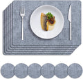 MOSAYT Faux Leather Placemats Set of 6, Heat Resistant Wipeable Washable Vinyl by MOSAYT