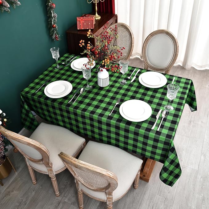Waterproof Plaid Tablecloth Fabric by Essifunia
