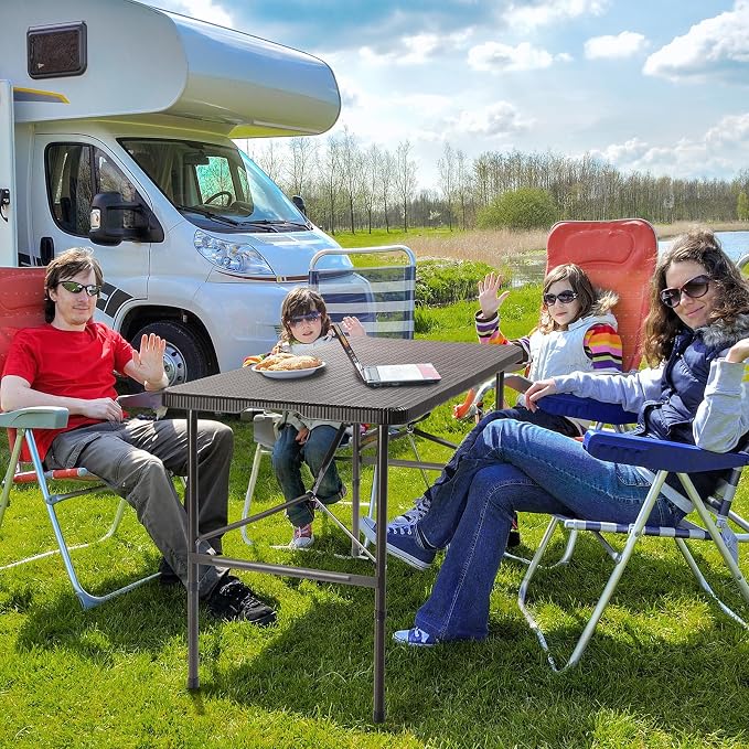 VINGLI 4 FT Plastic Folding Camping Table, Portable in/Outdoor Party Picnic - Image 9