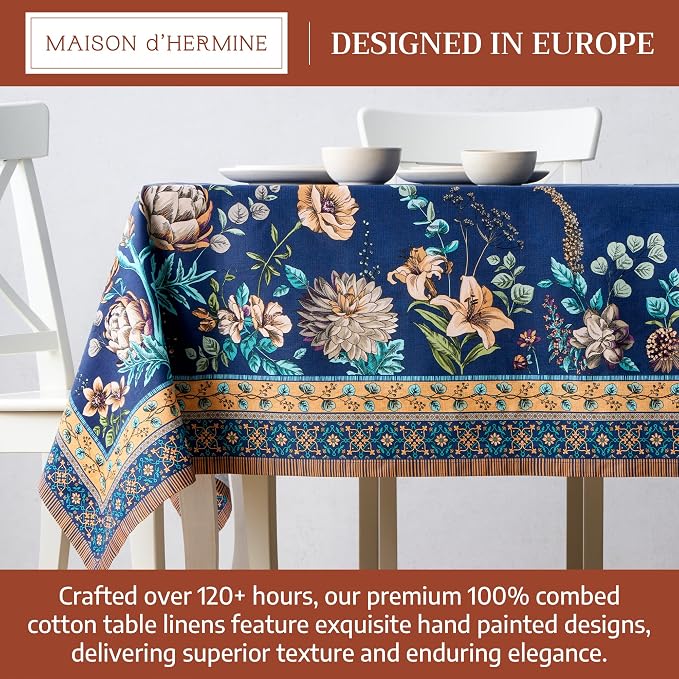 Maison d' Hermine Premium Table Cloth Rectangle Table 100% Combed Cotton 120 x - Image 3