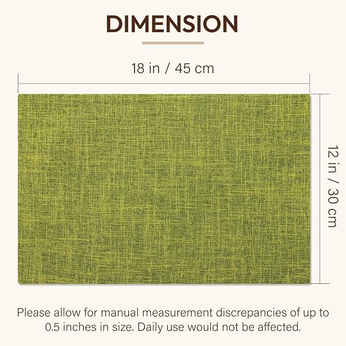 Blue Forest Placemats Set of 4, Dual-Layered Thickened Faux Linen Cloth Place - Image 6