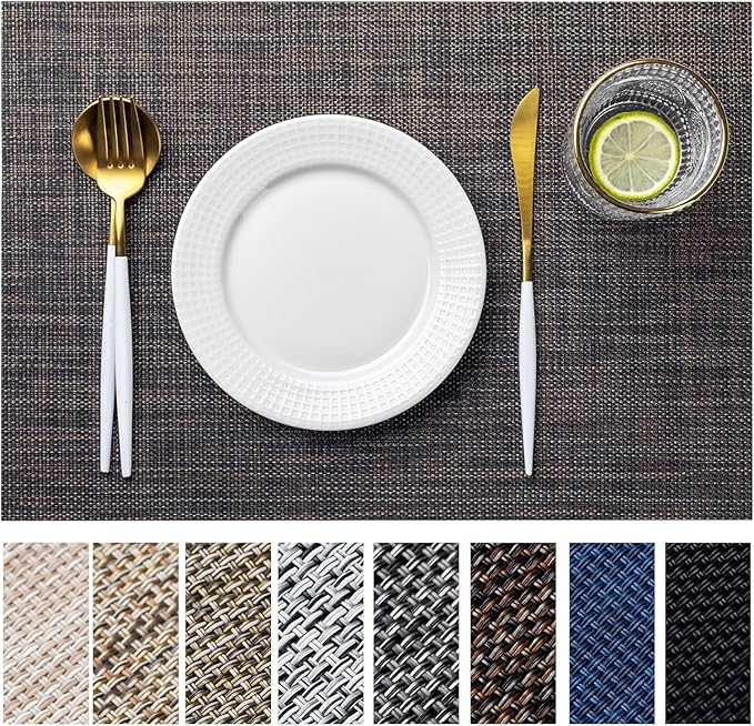 LEXMORE PlaceMats Set of 12 Vinyl/Plastic Woven Place Mats by lexmore