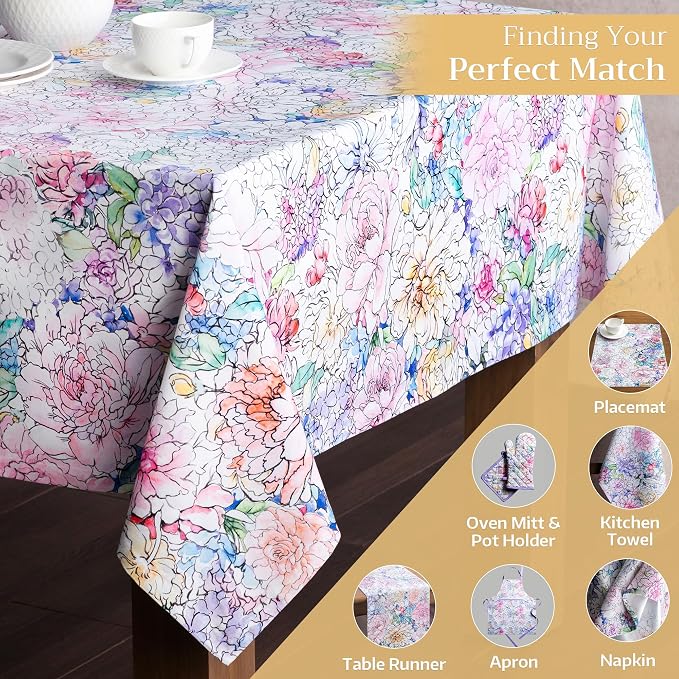 Maison d' Hermine Table Cloth Square Table 100% Cotton 54 x 54 Inches - Image 5