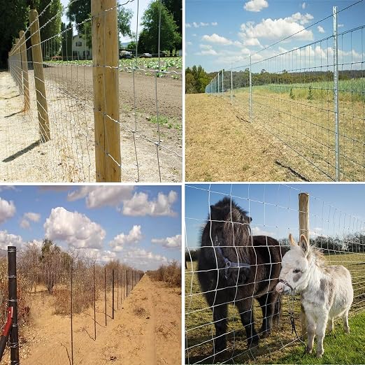 Farm Fence 40in x 33ft Galvanized Field Wire Fencing, Heavy Zinc Coating Cattle - Image 6