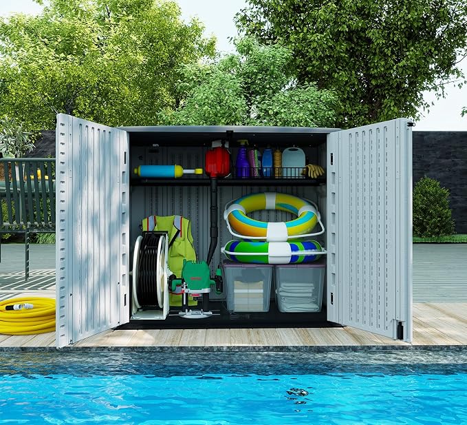 HOMSPARK Storage Shed Weather Resistance, Horizontal Storage Shed - Image 7
