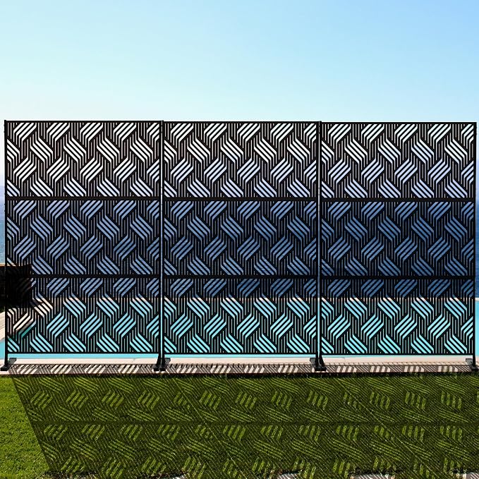 Kozyard Metal Privacy Screen 74" H x 47.2" W Decorative Outdoor Divider - Image 2