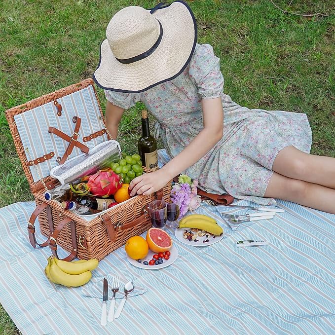 Picnic Cooler Basket Set for 2 Persons - Image 7