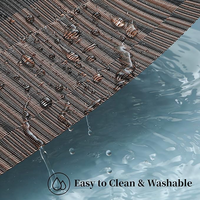 Leetaltree Brown with Black Striped Placemats Set of 8 - Image 5