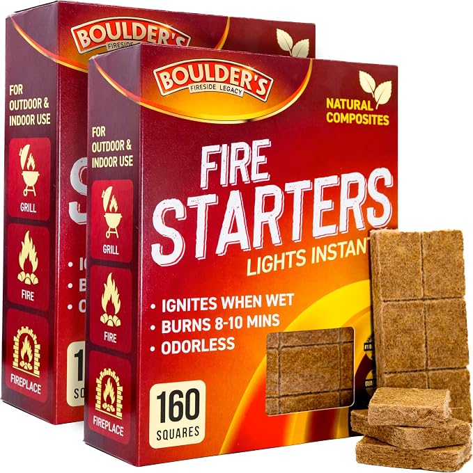 Fire Starter Cubes, Outdoor Fire Pit, Wood Stove, Logs by BouldersFiresideLegacy