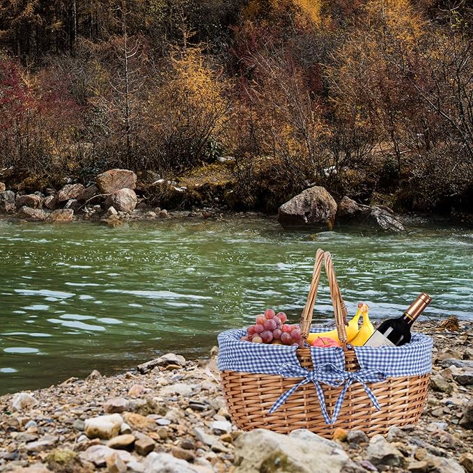 G GOOD GAIN Wicker Picnic Basket - Image 7