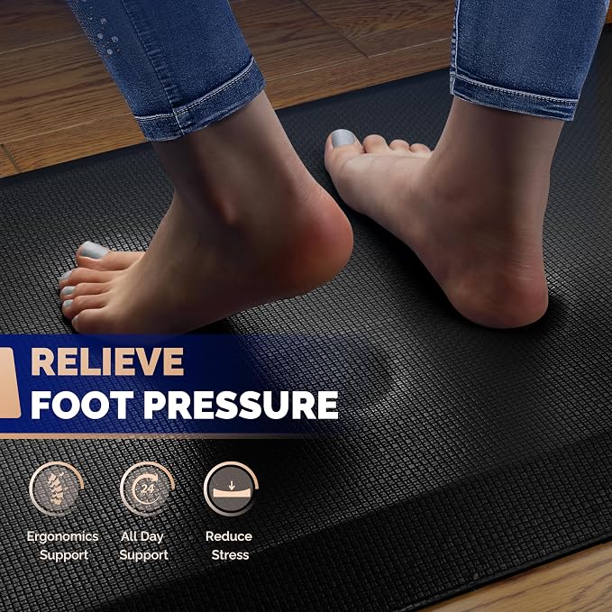 FEATOL Anti Fatigue Mats for Standing 2 Packs, 9/10 Extra Thick Ergonomic - Image 3