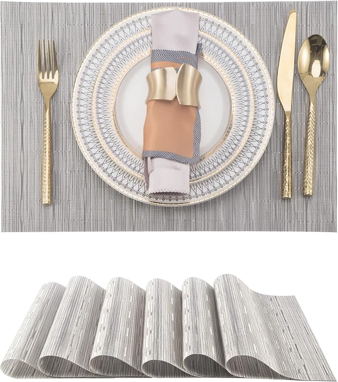 SLKQG Vinyl Placemats Set of 6 by SLKQG