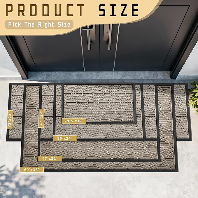 Yimobra Outdoor Mats for Front Door 29.5x17, Stops Mud & Dirt at Entrance - Image 2