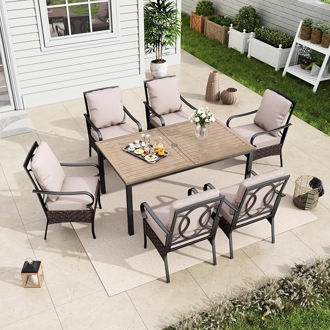 MFSTUDIO 7 Pieces Patio Dining Sets by MFSTUDIO