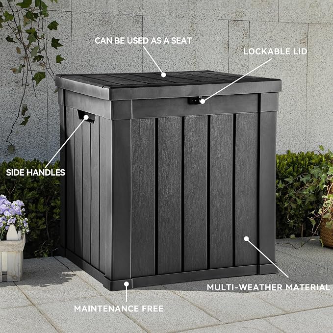 YITAHOME 51 Gallon Outdoor Storage Deck Box, Waterproof Resin Package Delivery - Image 4