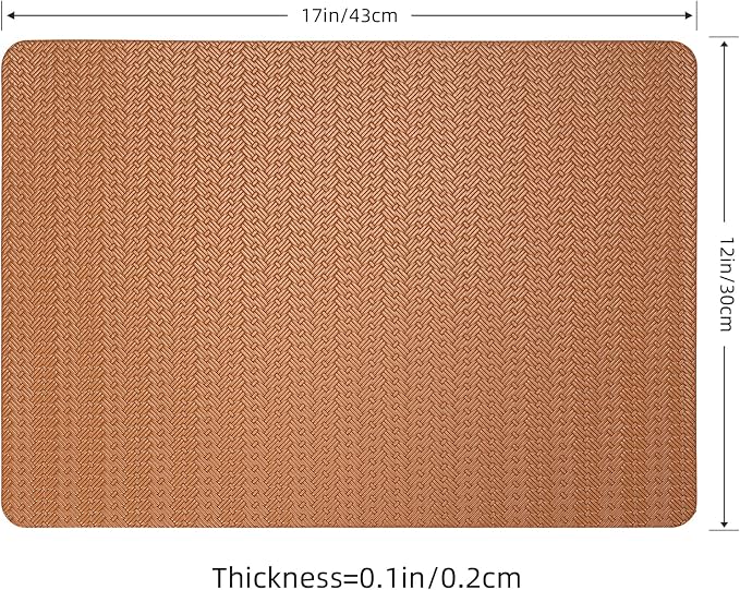 Faux Leather Placemats Set of 6 – 17x12 Inch Vinyl Table Mats, Heat Resistant - Image 6