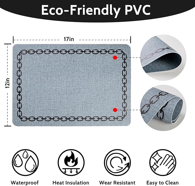 Placemats Set of 6, Heat Resistant & Waterproof Table Mats - Image 5