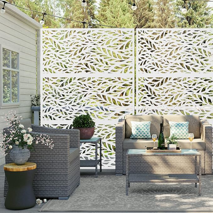 Metal Privacy Screen, Freestanding Decorative Privacy Screen - Image 5