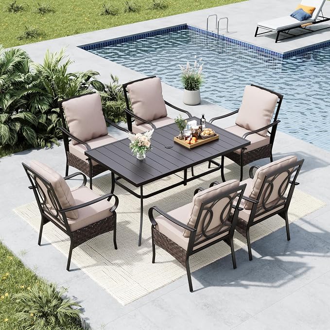 MFSTUDIO 7 Piece Outdoor Patio Dining Set by MFSTUDIO