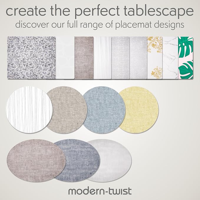 modern-twist 14" x 16" Silicone Rectangular Placemat, PVC-Free Table Mat - Image 7