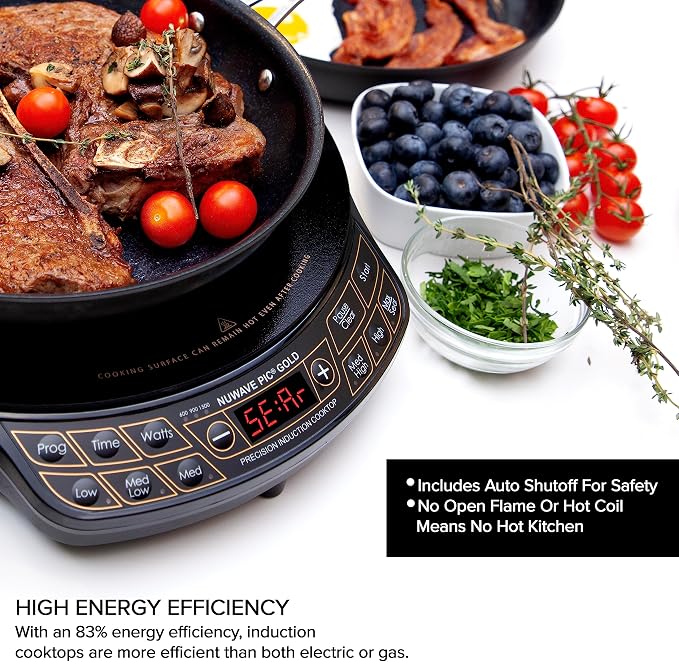 Nuwave Precision Induction Cooktop Gold, 12” Shatter-Proof Ceramic Glass Surface - Image 3
