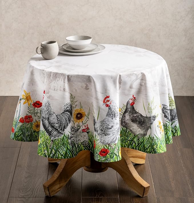 Maison d' Hermine Table Cloth Round Table 100% Cotton 63 Inches Tablecloth - Image 8