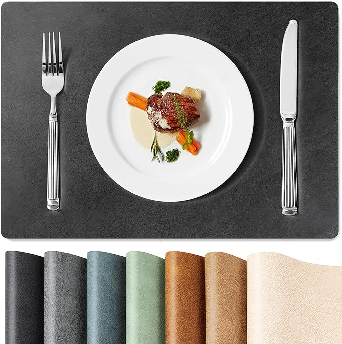 Roxifina Faux Leather Placemats Set of 4 by Unknown
