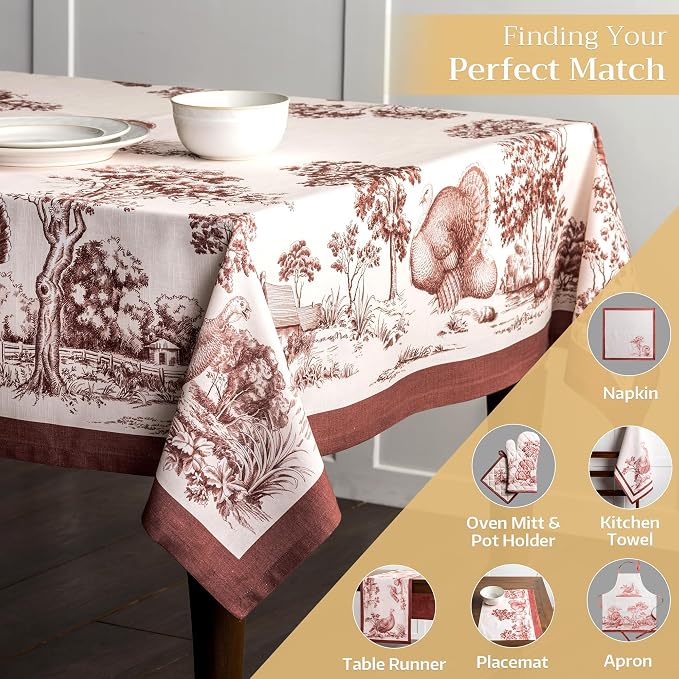 Maison d' Hermine Table Cloth Rectangle Table 100% Cotton 54 x 72 Inches Fall - Image 5