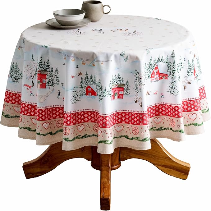 Maison d' Hermine Table Cloth Round Table 100% Cotton 63 Inches Fall Tablecloth by MaisondHermine