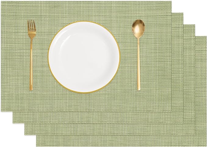 uxcell Faux Linen Placemats, 12x18 Inch Heat Resistant Place Mats Machine by uxcell