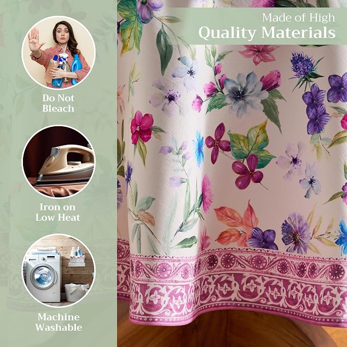 Maison d' Hermine Table Cloth Round Table 100% Cotton 63 Inches Tablecloth - Image 3
