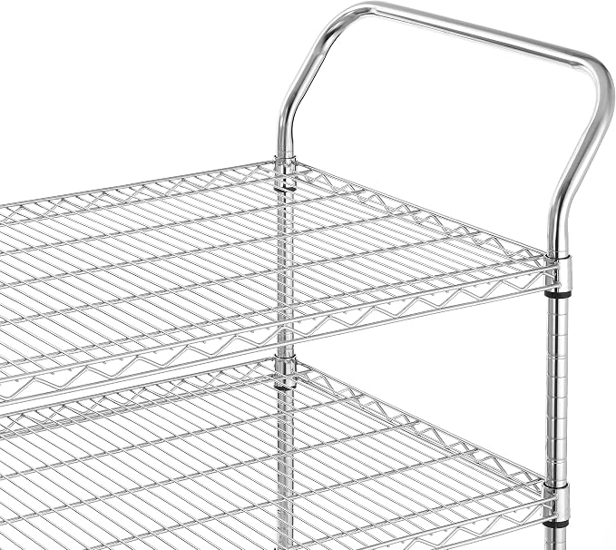 Finnhomy 3-Tier Commercial Grade Rolling Cart, Heavy Duty Utility Cart - Image 7