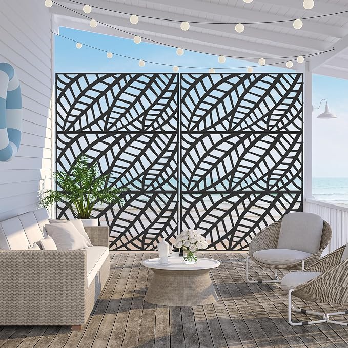 Domi Metal Privacy Screen, Freestanding Outdoor Indoor Divider, Decorative - Image 2