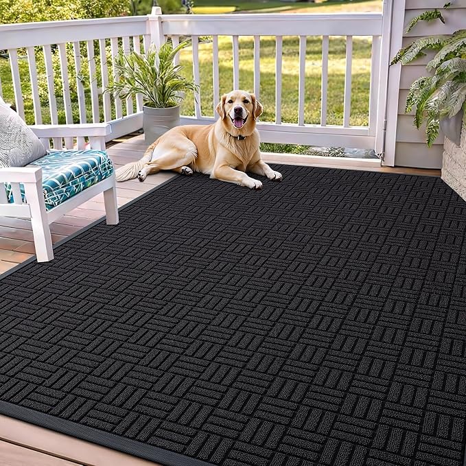 OLANLY Front Door Mat Outside Entrance 71x47, Heavy Duty Sturdy Natural Rubber by OLANLY