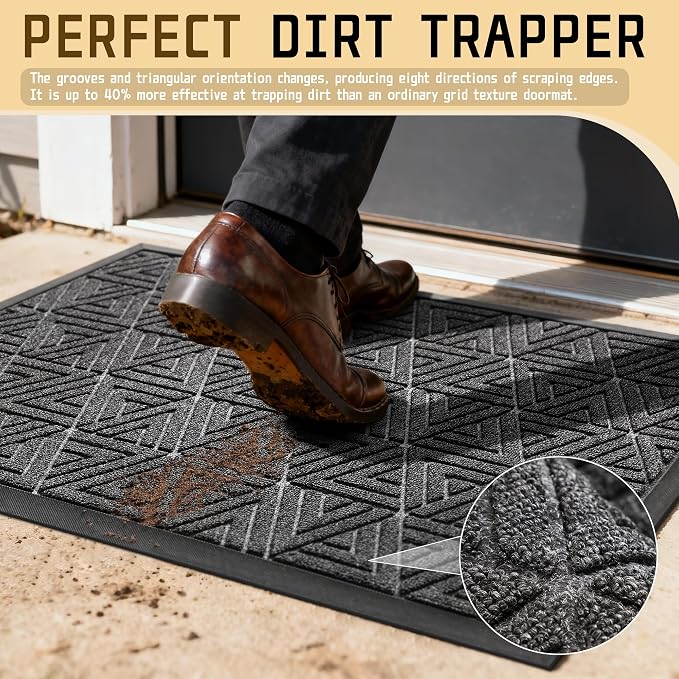 Yimobra Extra Large Door Mat 60x36, All-Weather Waterproof Non-Slip Welcome - Image 3