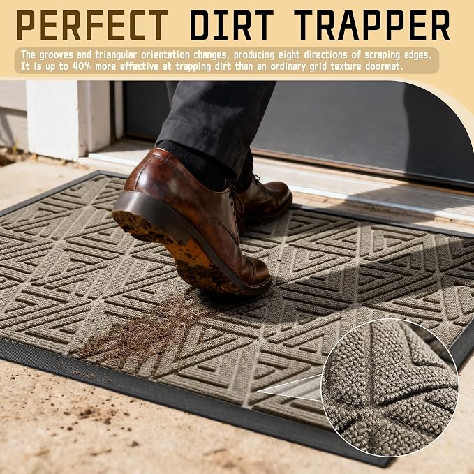Yimobra Large Door Mat 36x24, All-Weather Waterproof Non-Slip Welcome Matt - Image 3